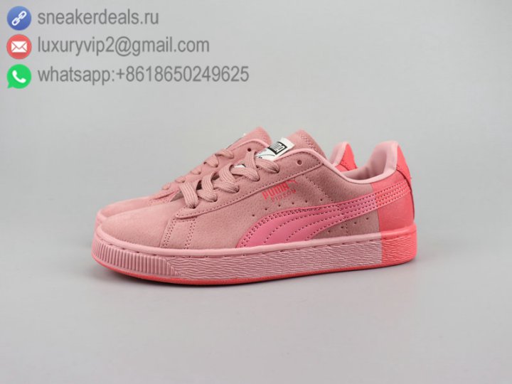 Puma Basket Classic Tiger Mesh Pigeon Women Shoes Low Pink Pink Leather Size 36-40